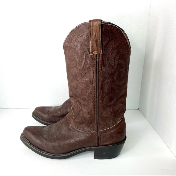 Men's Durango Brown Leather Steel Toe Western Cowboy Work Boots Size 8 D - Picture 2 of 15
